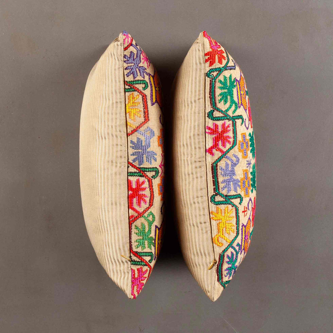 Ottoman Embroidered Textile Pillows (pair)