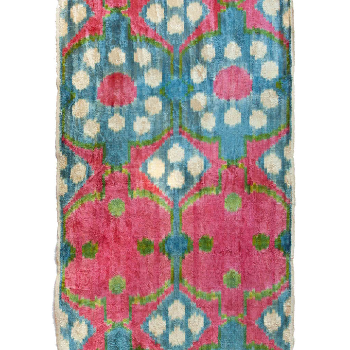 BOTAN Handwoven Silk Velvet Ikat Fabric Soda