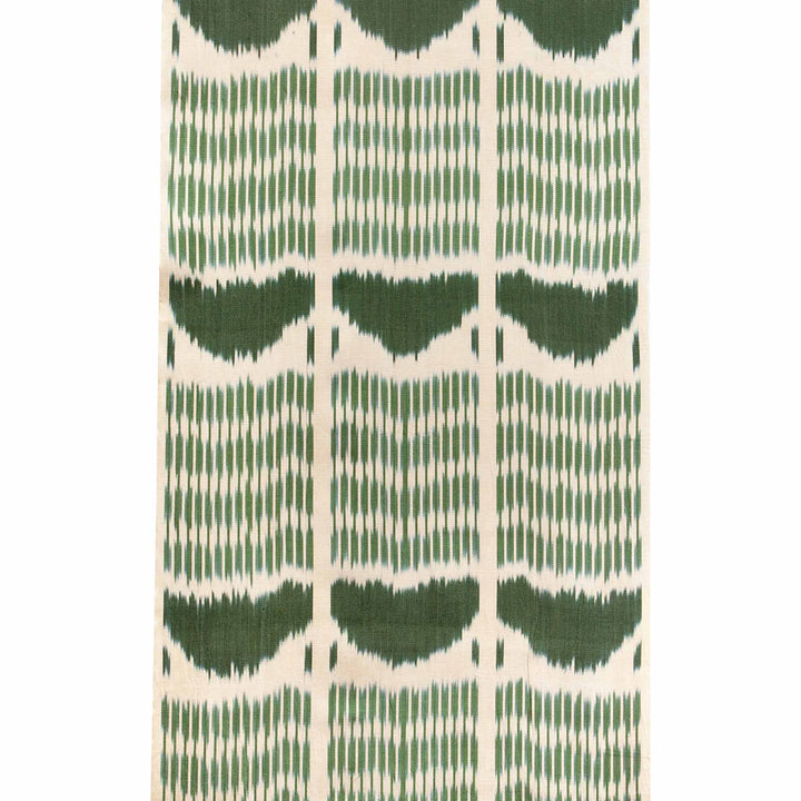 Hoseki Handwoven Silk Ikat Fabric Emerald
