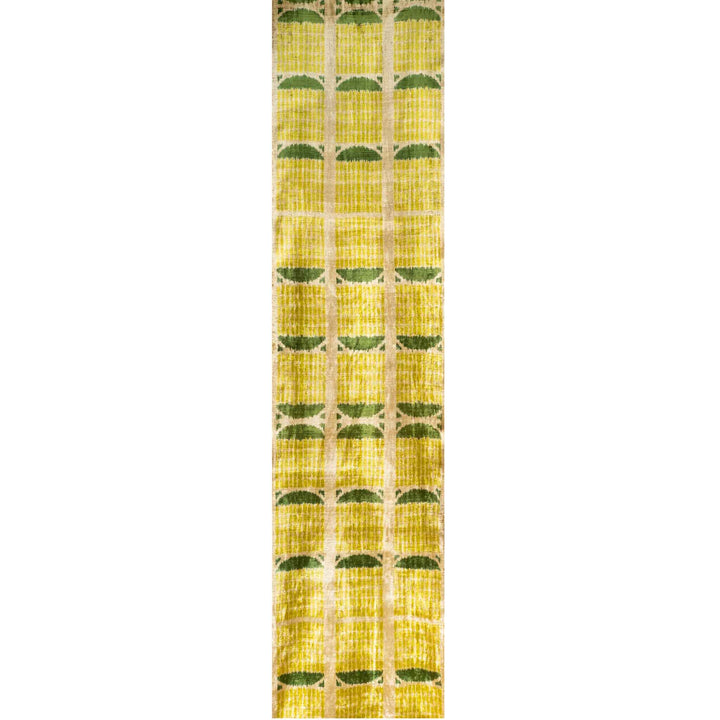 Hoseki Handwoven Silk Velvet Ikat Fabric Emerald
