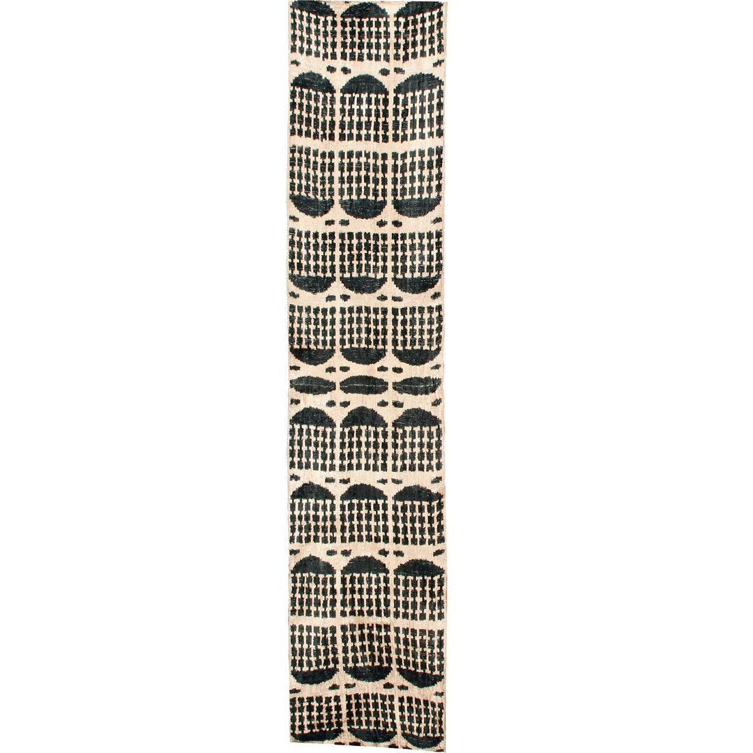 Hoseki Handwoven Silk Velvet Ikat Fabric Onyx