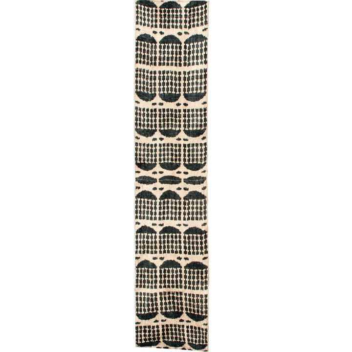 Hoseki Handwoven Silk Velvet Ikat Fabric Onyx