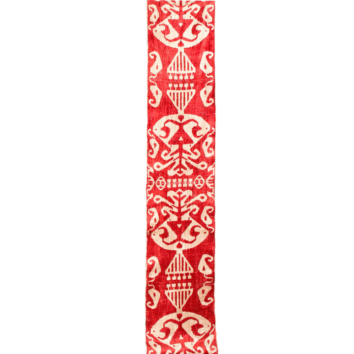 Kafka Handwoven Silk Velvet Ikat Fabric Red