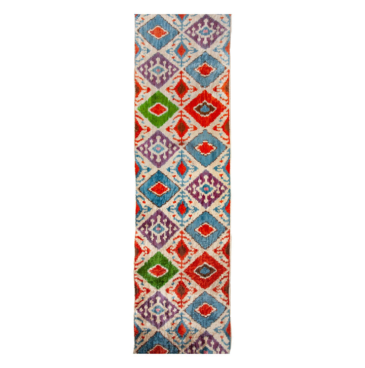 Kaleido Handwoven Silk Velvet Ikat Fabric