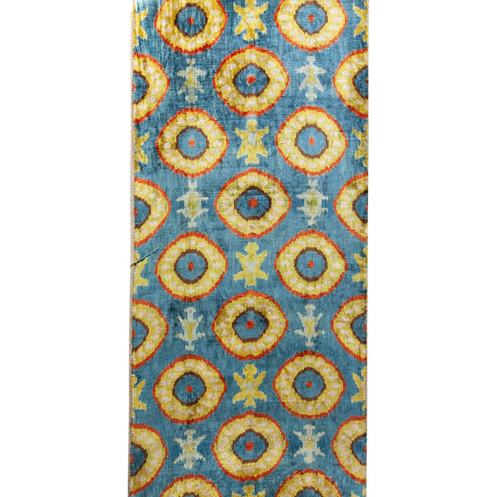 KIKU Handwoven Silk Velvet Ikat Fabric