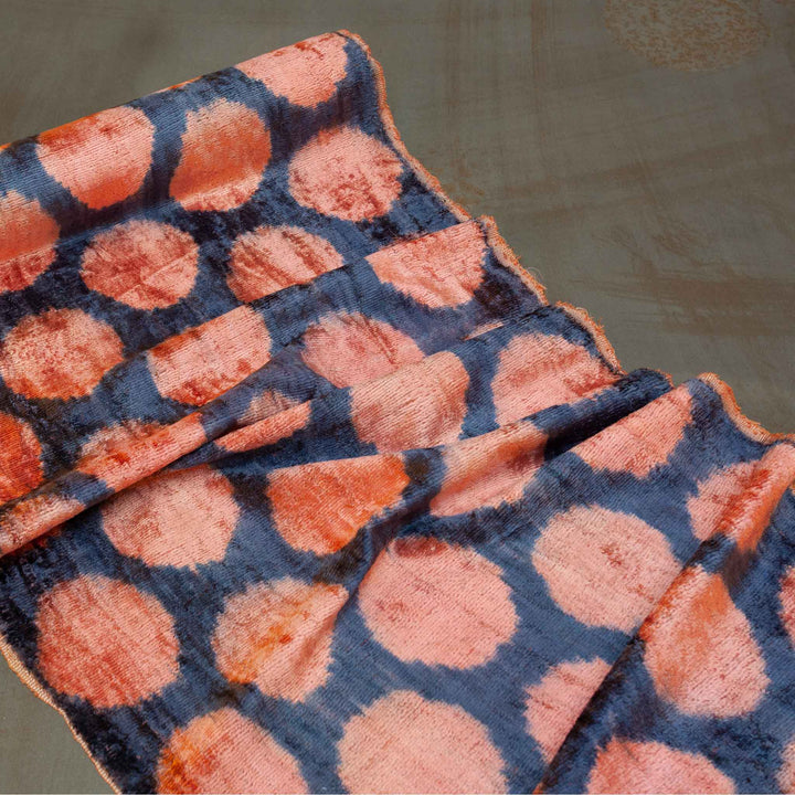 TAMA Handwoven Silk Velvet Ikat Fabric Watermelon