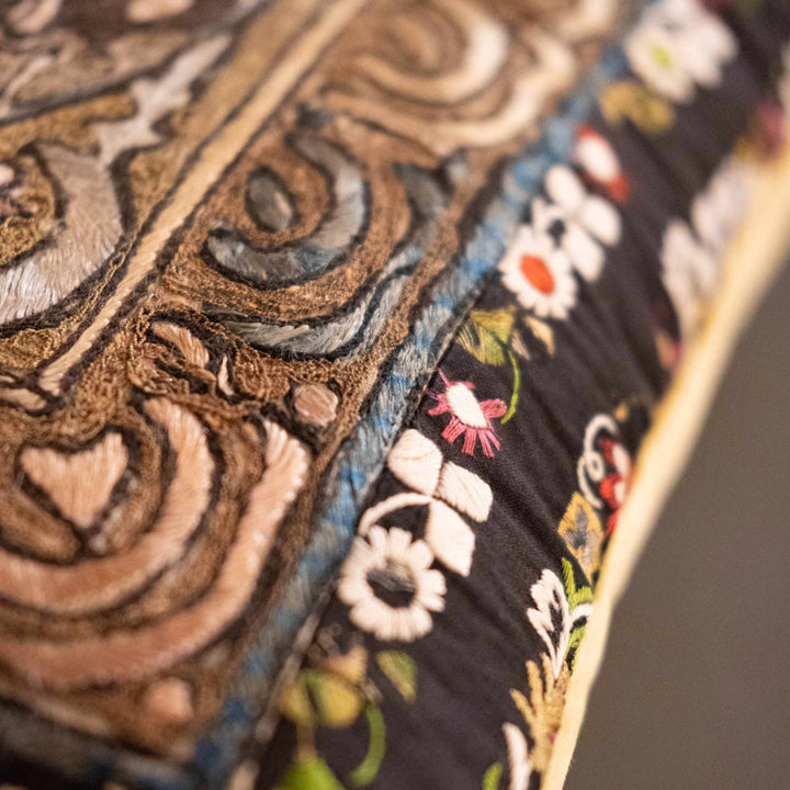 Ottoman Era Black Pillow Cover