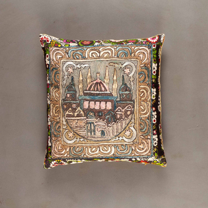 Ottoman Era Black Pillow Cover
